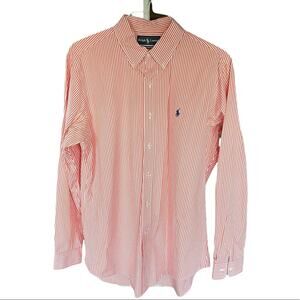 Ralph Lauren Custom Fit Cotton long sleeve Button Down Men’s Orange White Size L